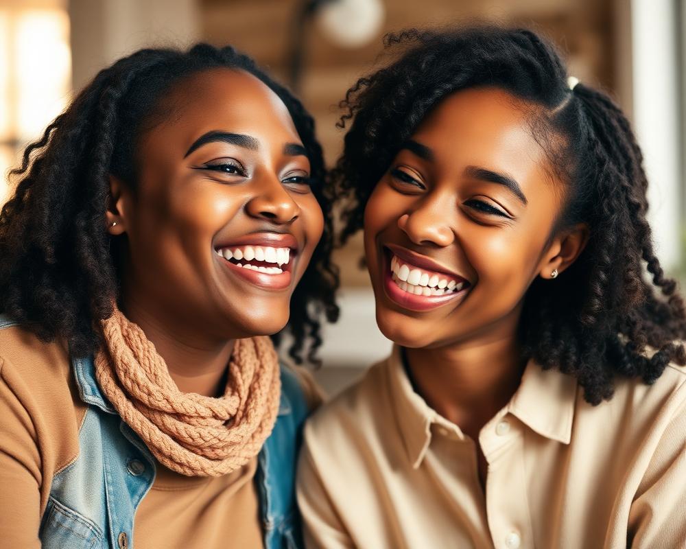 Mentor and mentee laughing